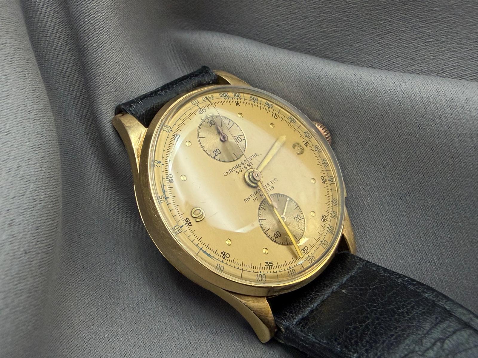 Chronographe Suisse Antimagnetic zlaté hodinky